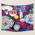 Friendsgiving Floral Tablescape Painting Wall Tapestry Gallery Image 4