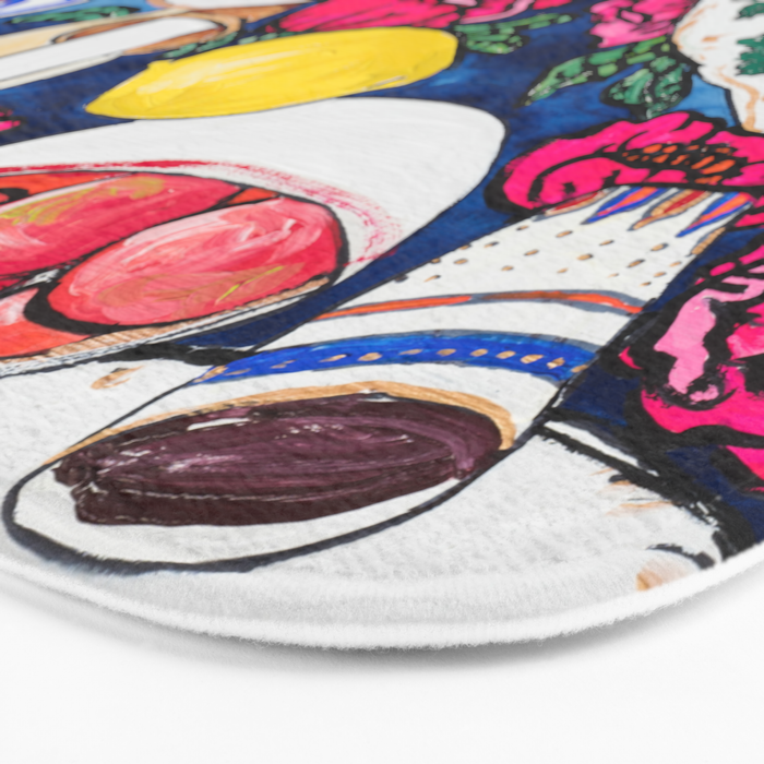 Friendsgiving Floral Tablescape Painting Bath Mat Gallery Image 3