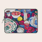 Friendsgiving Floral Tablescape Painting Laptop Sleeve Gallery Image 1