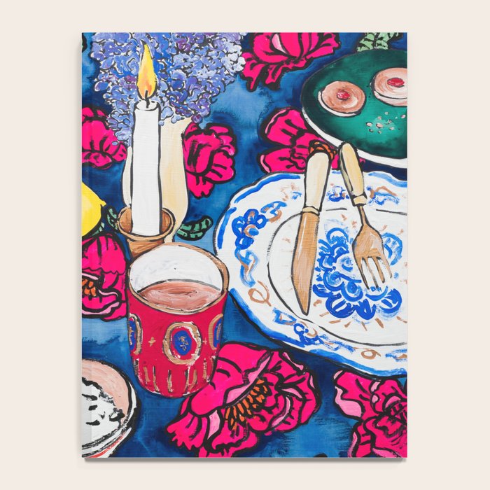 Friendsgiving Floral Tablescape Painting Notebook Gallery Image 4