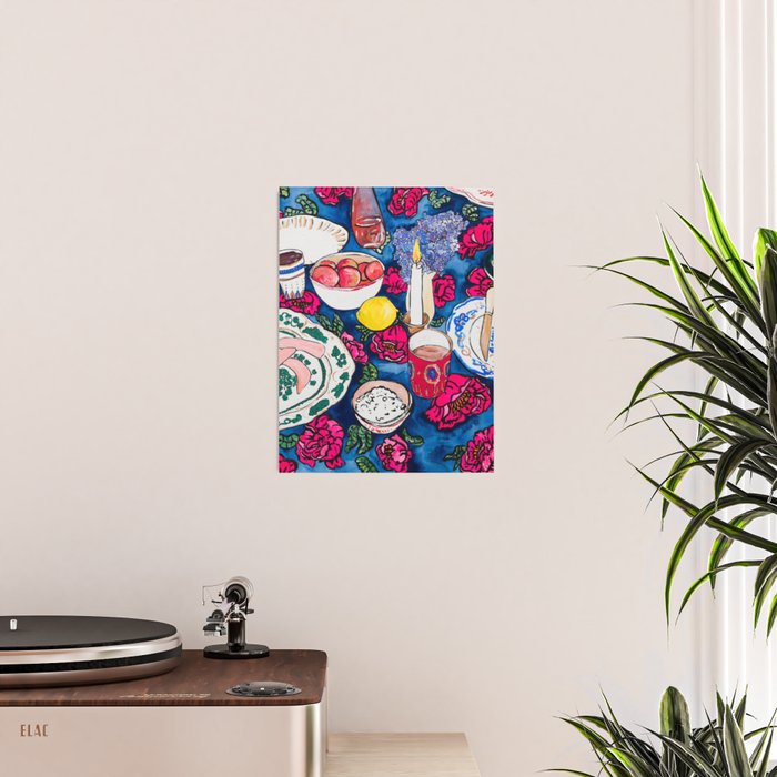 Friendsgiving Floral Tablescape Painting Poster Gallery Image 2