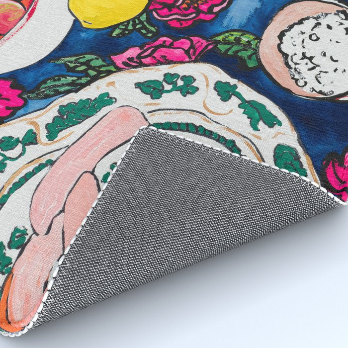 Friendsgiving Floral Tablescape Painting Rug Gallery Image 4