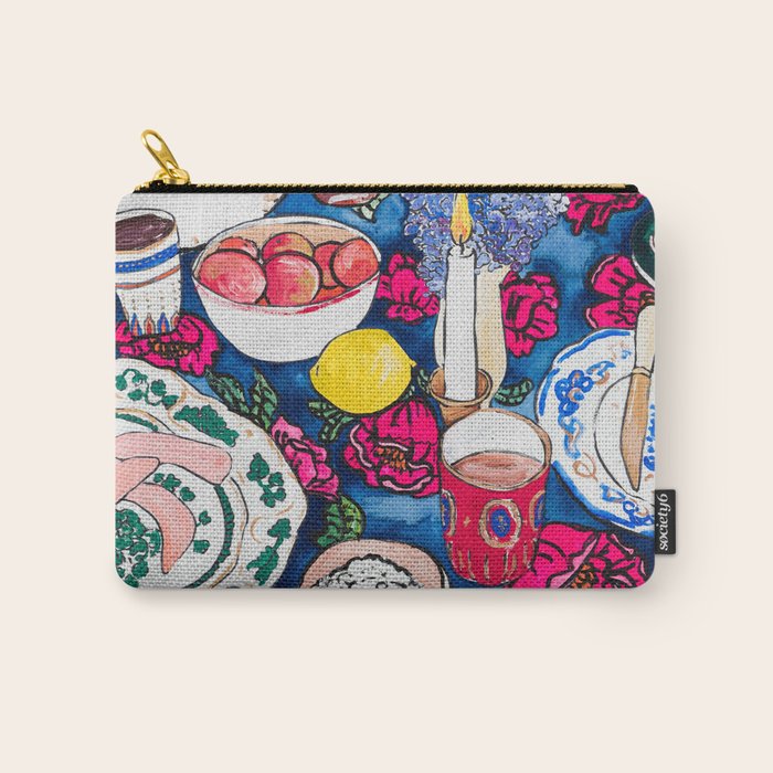 Friendsgiving Floral Tablescape Painting Carry All Pouch Gallery Image 1