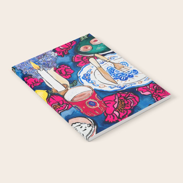 Friendsgiving Floral Tablescape Painting Notebook