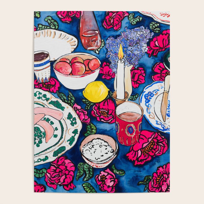 Friendsgiving Floral Tablescape Painting Poster Gallery Image 4