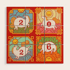 Year of the Chubby Horse 2026 Wood Wall Art Gallery Image 1