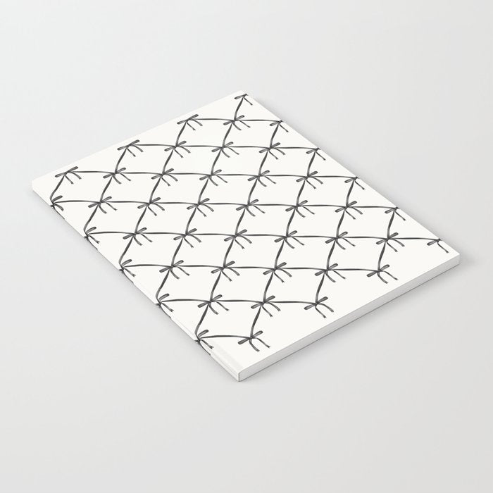 Bows & Ribbons Pattern IV Black and White Notebook Gallery Image 2