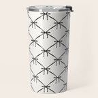 Bows & Ribbons Pattern IV Black and White Travel Mug Gallery Image 2