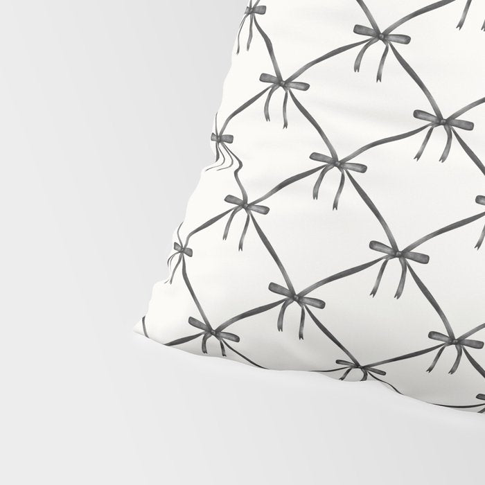 Bows & Ribbons Pattern IV Black and White Pillow Sham Gallery Image 4