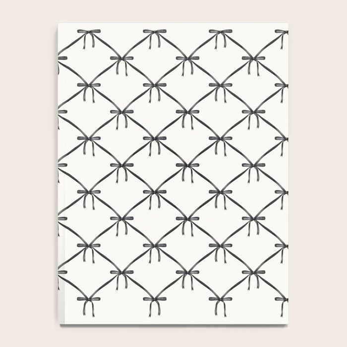 Bows & Ribbons Pattern IV Black and White Notebook Gallery Image 4