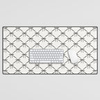 Bows & Ribbons Pattern IV Black and White Desk Mat Gallery Image 1