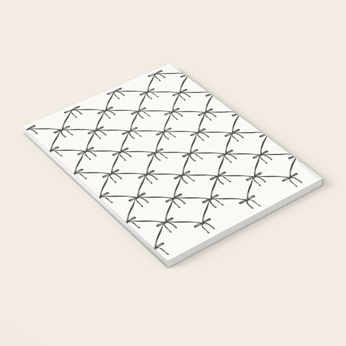 Bows & Ribbons Pattern IV Black and White Notebook Gallery Image 3