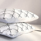 Bows & Ribbons Pattern IV Black and White Pillow Sham Gallery Image 3