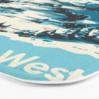 Vintage Ski Aspen Poster Bath Mat Gallery Image 3