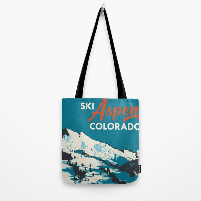 Vintage Ski Aspen Poster Tote Bag Gallery Image 2