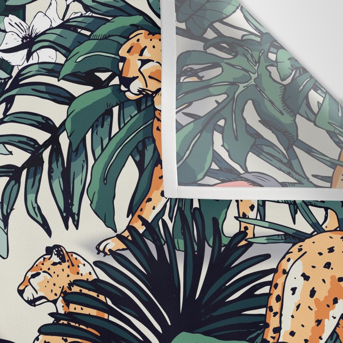 Cheetah in the wild rainforest Wall Tapestry Gallery Image 3