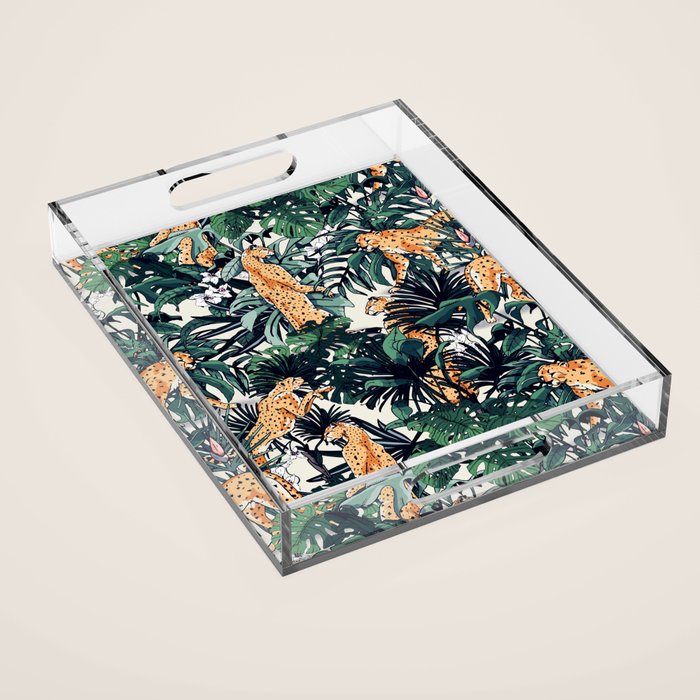 Cheetah in the wild rainforest Acrylic Tray Gallery Image 1