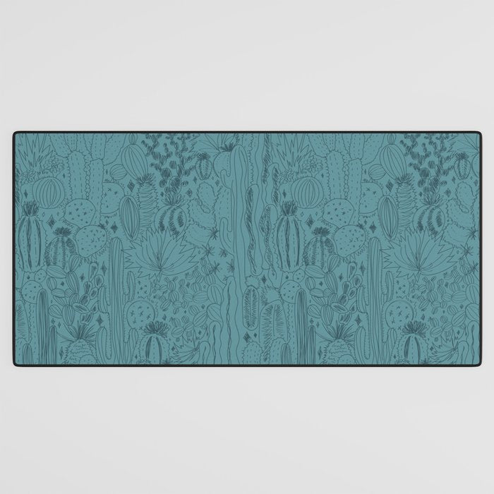 Cactus Scene in Blue Desk Mat Gallery Image 3