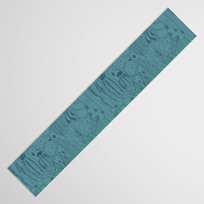 Cactus Scene in Blue Table Runner Gallery Image 3