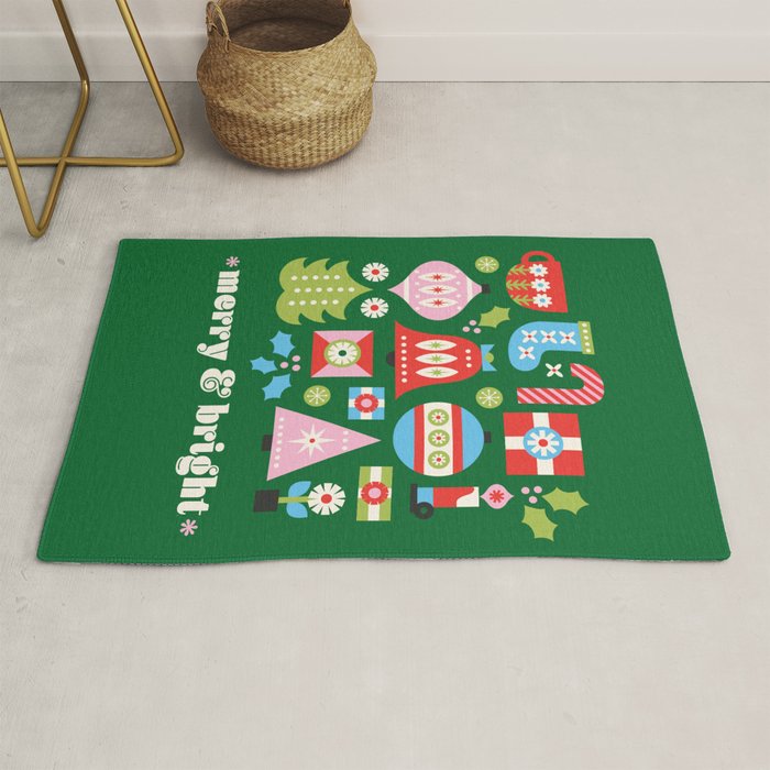 Merry & Bright Christmas | Green Rug Gallery Image 1