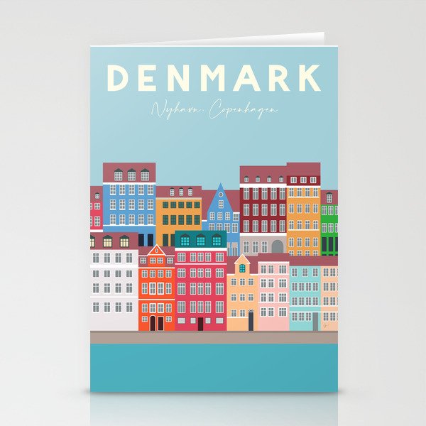 Denmark, Nyhavn, Copenhagen Travel Poster Stationery Card Gallery Image 1