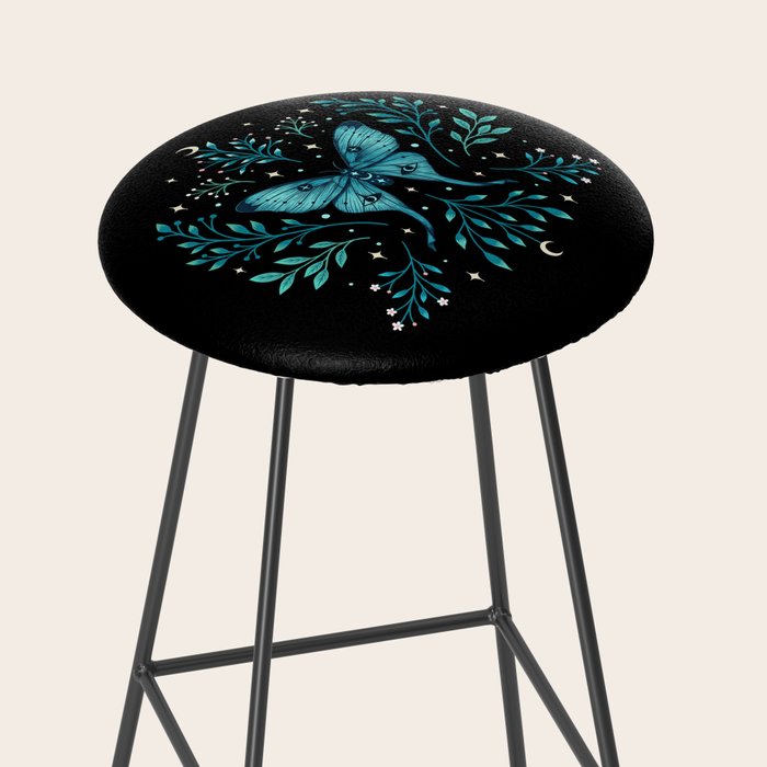 Mystical Luna Moth - Turquoise Stool Gallery Image 2
