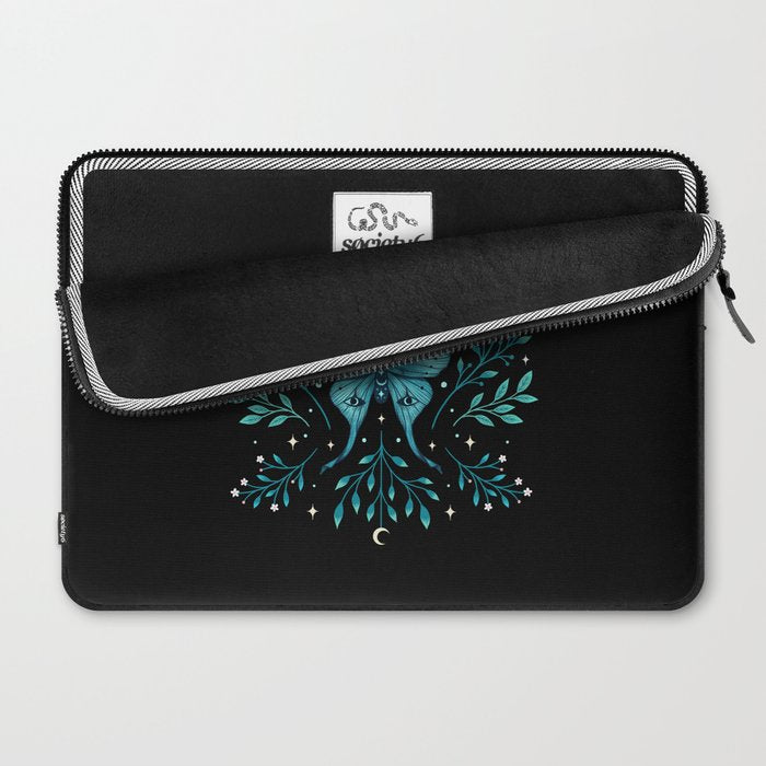 Mystical Luna Moth - Turquoise Laptop Sleeve Gallery Image 2