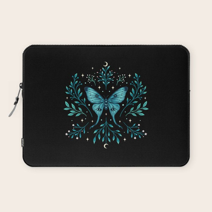 Mystical Luna Moth - Turquoise Laptop Sleeve Gallery Image 1