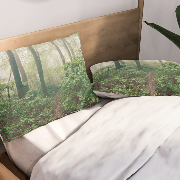 Smoky Mountain Forest Adventure - National Park Nature Photography Pillow Sham Gallery Image 2