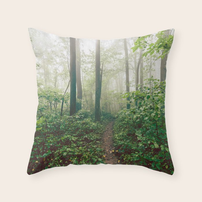 Smoky Mountain Forest Adventure - National Park Nature Photography Throw Pillow Gallery Image 1