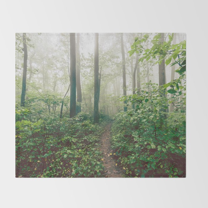 Smoky Mountain Forest Adventure - National Park Nature Photography Throw Blanket Gallery Image 2