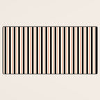 Minimal Retro Modern Stripe Pattern in Black, Orange, and Almond Cream Desk Mat Gallery Image 3