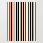 Minimal Retro Modern Stripe Pattern in Black, Orange, and Almond Cream Poster Gallery Image 4