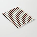 Minimal Retro Modern Stripe Pattern in Black, Orange, and Almond Cream Notebook Gallery Image 2