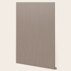 Minimal Retro Modern Stripe Pattern in Black, Orange, and Almond Cream Wallpaper Gallery Image 2