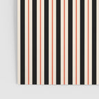 Minimal Retro Modern Stripe Pattern in Black, Orange, and Almond Cream Poster Gallery Image 3