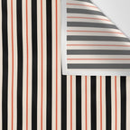 Minimal Retro Modern Stripe Pattern in Black, Orange, and Almond Cream Wall Tapestry Gallery Image 3