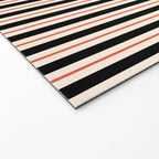 Minimal Retro Modern Stripe Pattern in Black, Orange, and Almond Cream Welcome Mat Gallery Image 2