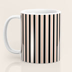 Minimal Retro Modern Stripe Pattern in Black, Orange, and Almond Cream Coffee Mug Gallery Image 3