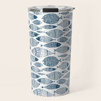 Blue Fish White Travel Mug Gallery Image 1