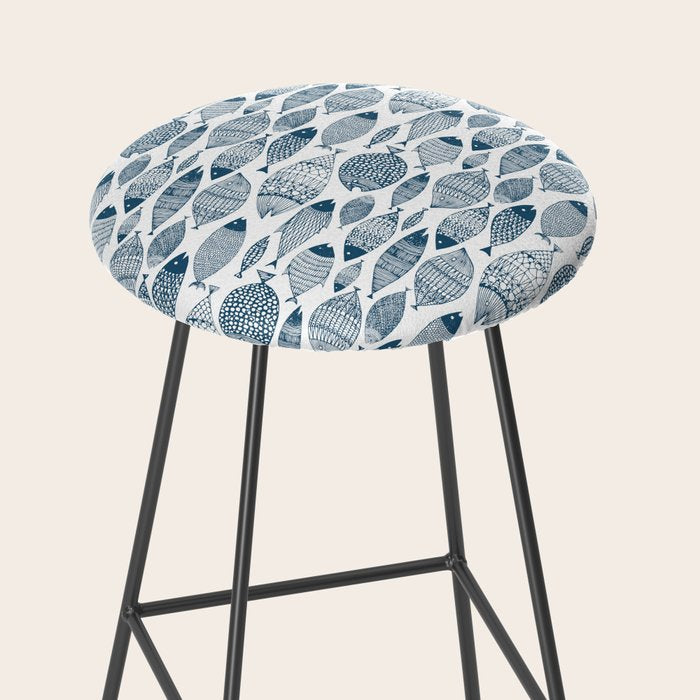 Blue Fish White Stool Gallery Image 2