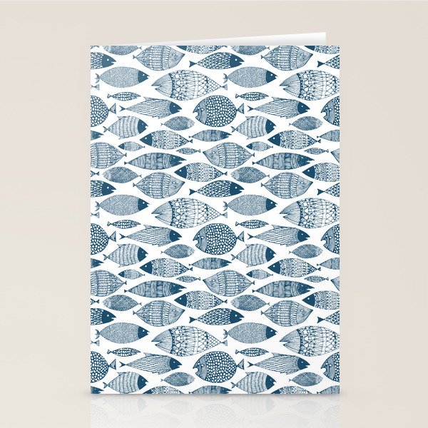 Blue Fish White Stationery Card Gallery Image 2
