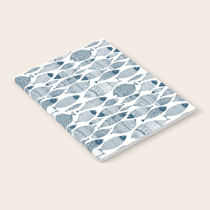 Blue Fish White Notebook Gallery Image 1