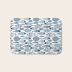 Blue Fish White Bath Mat Gallery Image 1