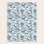 Blue Fish White Poster Gallery Image 4