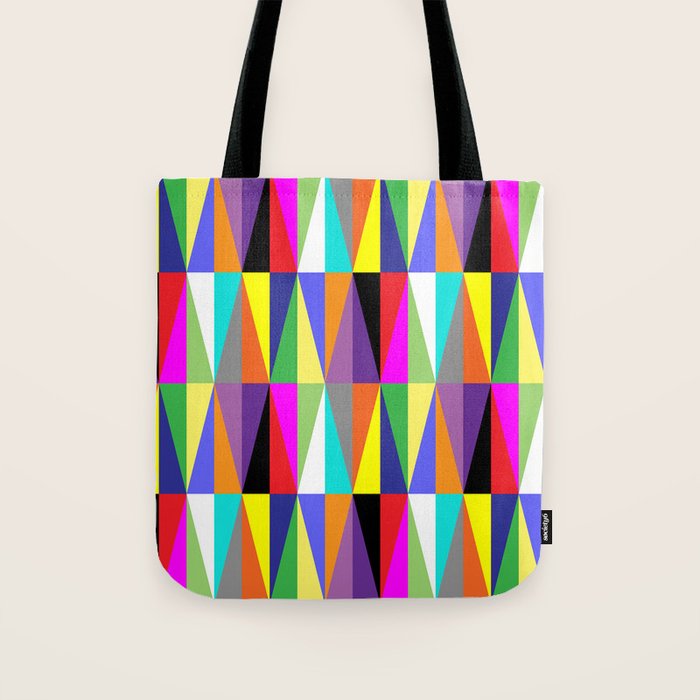 Colourful Geometric Diamonds Pattern No 1 Multicolors Tote Bag Gallery Image 1