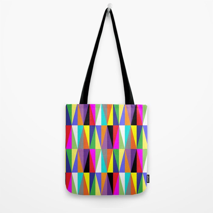 Colourful Geometric Diamonds Pattern No 1 Multicolors Tote Bag Gallery Image 2