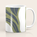 Modern Boho Art Nouveau Floral 3.3 ochre green grey Coffee Mug Gallery Image 1
