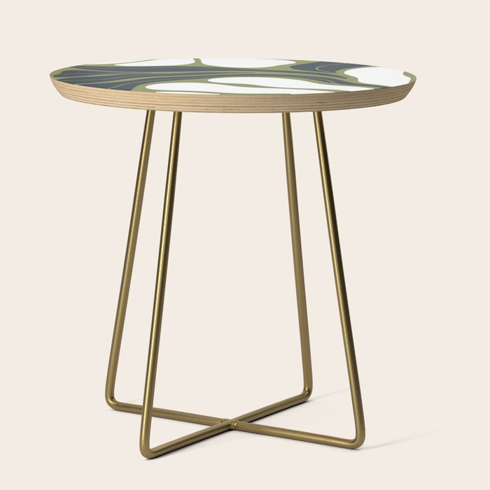 Modern Boho Art Nouveau Floral 3.3 ochre green grey Side Table Gallery Image 1