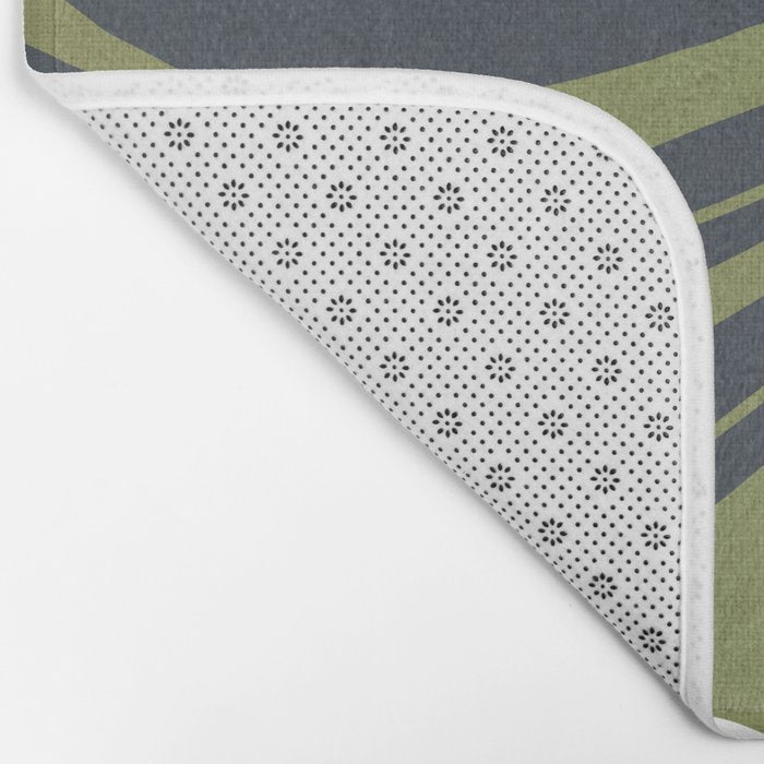 Modern Boho Art Nouveau Floral 3.3 ochre green grey Bath Mat Gallery Image 2